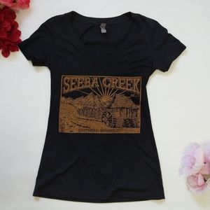 Seeba Creek Black Graphic Tee Size Small NWOT